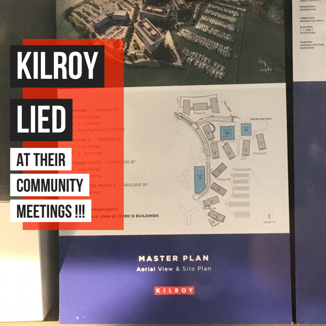 Kilroy lied at their Community Meetings !!!